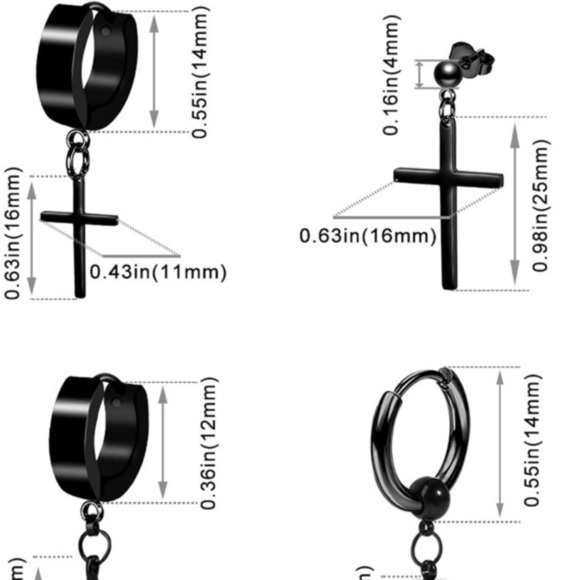 Amazon.com: Ofeiyaa 12 Pairs Stainless Steel Classic Dangle  12 Pairs Punk Stainless Steel Earrings